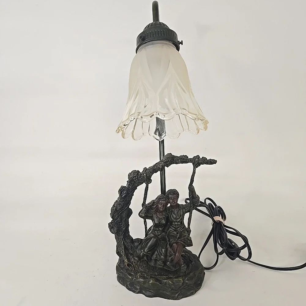 Young Lovers On A Swing‎ Sculpted Table Lamp